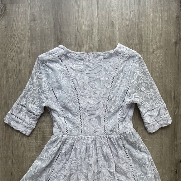 Free People Mountain Laurel Lace Crochet Dress Morning Mist - Picture 12 of 12